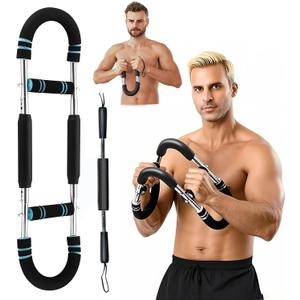 Upgraded 2-in-1 Twist Arm Exerciser Chest Exercise, Adjustable Spring Exercise Bar, Shoulder Muscle Training Fitness Equipment, Portable Spring Resistance Home Fitness Equipment.