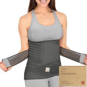 3 in 1 Postpartum Belly Support Recovery Wrap Postpartum Belly Band, After Birth Brace, Slimming Girdles, Body Shaper Waist Shapewear,Post Surgery Pregnancy Belly Support Band (Mystic Gray, M/L)