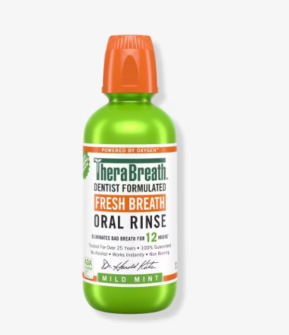 TheraBreath Fresh Breath Mouthwash, Mild Mint Flavor, Alcohol-Free, 16 Fl Oz