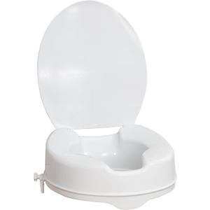 Drive Medical 770-626 AquaSense Raised Toilet Seat with Lid, Standard Seat, White