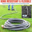 YAMATIC Heavy Duty Garden Hose 5/8 in x 60 ft with Swivel Handle, Super Flexible Water Hose, All-weather, Lightweight, Burst 600 PSI, Gray