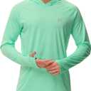 isnowood Sun Shirt UPF 50+ Men's Fishing Long Sleeve UV Protection Hoodie Hiking Rash Guard Swimming Running (Green) 3XL