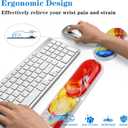 Keyboard and Mouse Wrist Rest, Silicone Gel Ergonomic Mouse Pad with Wrist Rest Set, Gaming Mousepad Arm Cushion Support for Computer Office Desk Accessories (Clear Gel Colorful - 2)