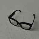 LJCZKA Oversized Blue Light Blocking Glasses Women Thick Square Cat Eye Eyeglasses Anti Eyestrain Computer Glasses (Black)