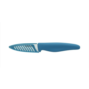 Farberware Professional 3-inch Ceramic Paring Knife with Teal Blade Cover and Handle