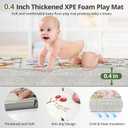 NOONKTY 79x71 Extra Large Baby Play Mat for Floor, Foldable Foam Playmat for Babies 0-12 Months & Kids, Non-Toxic Waterproof Baby Mat for Floor, Thick Playpen Mat for Tummy Time Crawling, Lion