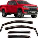 Voron Glass in-Channel Extra Durable Rain Guards for Trucks Chevrolet (Chevy) Colorado/GMC Canyon 2015-2022 Crew Cab, Window Deflectors, Vent Window Visors, 4 Pieces - 220184