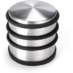 Sumnacon Heavy Duty Floor Door Stopper No Drill, Durability Stainless Steel Door Stops with Anti-Skid Rubber - Contemporary Decorative Safety Door Wedge for Home Office Commercial Industrial, 3X3.1Inch