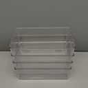 Vtopmart 4 Pack Food Storage Organizer Bins, Clear Plastic Bins for Pantry, Kitchen, Fridge, Cabinet Organization and Storage, 4 Compartment Holder Packets, Snacks, Pouches, Spice Packets