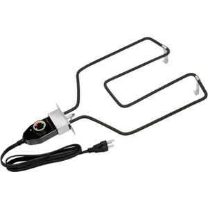 Stanbroil Replacement Part Electric Smoker and Grill Heating Element with Adjustable Thermostat Cord Controller for Most Smokers and Grills, 1500W