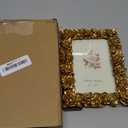 Cuspin Vintage Gold 4x6 Picture Frame, Gold Ornate Rose Flower Resin Photo Frame with Glass Front for Tabletop or Wall Hanging, Antique Picture Frames for Home Office Decor