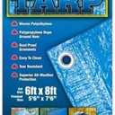 3 x Polyethelene Blue Tarp - 6 ft x 8 ft