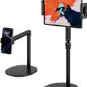 Tablet Stand for iPad, Adjustable Arm Mount Holder Desk with 360 Rotation, Portable Monitor Stand Compatible with iPad mini Air Pro, Kindle, Switch, Galaxy Tab, Phones (Black)