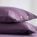 JELLYMONI 100% Washed Cotton Standard Pillowcases, Button Closure | Pure Cotton, Versatile Solid-Color, Natural Coconut Buttons, Breathable & Soft with natural linen texture, 20"x26", 2 Pack
