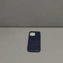 Case for iPhone 16, Glossy Hybrid 2-Layer Hard Shell, Aesthetic Scratch Resistant Cover, Navy Blue Polka Dot