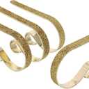 Haute Decor The Original Mantle Clip Stocking Holder - 4 Pack (Glitter Gold) - Hang Christmas Stockings Safely and Securely from Mantels Up to 3 Inches Thick