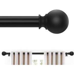 Matte Black Curtain Rods 18 to 60 Inches(1.5-5 Feet),5/8 inch Splicing Drapery Rods,Small Curtain Rods Set,Size: 18''-60'',Matte Black