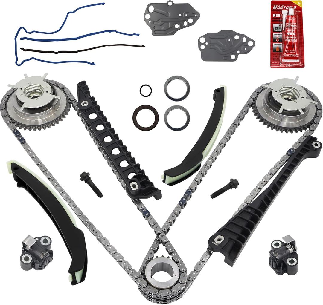 5.4 timing chain kit W/cam phaser Timing Chain Tensioner Sprocket for 2005 f150 2004-2008 2005-2010 Expedition 5.4 3v engine timing chain set Replace # 3R2Z-6A257-DA