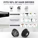 Universal Hair Diffuser for Blow Dryer - Fits All 1.4-2.4 inch Dryers, Professional Ionic Diffuser Attachment for Curly/Wavy Hair, Reduces Frizz & Enhance Curls, Lightweight, Travel-Friendly (Black)