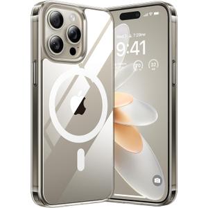 TORRAS Magnetic for iPhone 15 Pro Max Case, [Compatible with MagSafe] [Non-Yellowing] 12FT Military Grade Drop Tested Slim Protective Anti-Scratch Cover, Guardian Series, Crystal Clear 6.7"