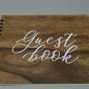 Paper Junkie Rustic Style Wooden Guest Book - Wedding Reception, Bridal Shower, Baby Shower, Quinceanera Guest Book (112 Pages, 11.25x8.75 in)