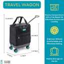 Handy Sandy Haul-It Foldable Rolling Tote – Patented Heavy-Duty Utility Bag with 8 Spinner Wheels, – Reusable Grocery Cart, Laundry Carrier, Travel Tote, Commuter Bag for Shopping & More- Green