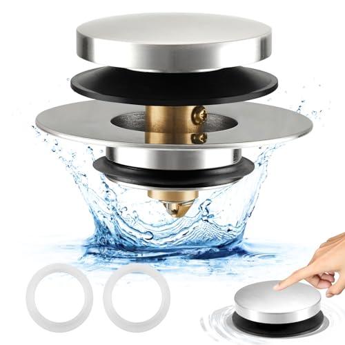 Uxoz Bathtub Drain Stopper, Tub Stopper/Bathtub Plug for Tip Toe/Trip Lever/Lift&Turn Tub Drains, Bath Tub Drain Stoppers Designed for 1.5"-1.72" Drain Hole w/3 O-Rings,Chrome Plated