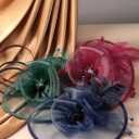 Zinniday Feather Tea Party Fascinator - 2026 Derby Hat with Hairpin, 1920s 50s Hats for Women, 11.81 “x9.84” (Green)