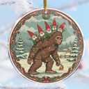 2 x Bigfoot Carrying Gnomes - Bigfoot Christmas Ornament Decorations - Sasquatch Christmas Ornament - Gnomes Christmas Ornaments - Gnomes Christmas Decorations - 3.6 in Acrylic - Funny Gag Gifts