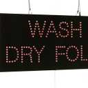 Wash Dry Fold Sign, 24"x12", 60x30cm, TOPKING, LED, Neon, Florescent, Signage, Signboard, Display, Billboard, Screen, Grand Opening, Gift