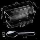 4.8oz/140ml Clear Dessert Cups with Lids and Spoons,50Pcs Reusable Plastic Rectangle Dessert Cups,Mini Serving Bowl for Desserts Mousses,Puddings,Party