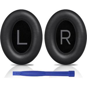 SOULWIT Earpads Replacement for Bose QuietComfort 45 (QC45)/QuietComfort SE (QC SE)/Quiet Comfort Wireless Over-Ear Headphones, Ear Pads Cushions with Softer Protein Leather - Black