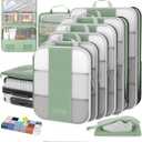 10 Set Compression Packing Cubes for Travel Essentials,Compressible Expandable Packing Cubes for Suitcase,OlarHike Luggage Organizer Bags for Travel,Handy Helper for Organizing Clothes(Matcha Green)