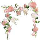 Rose Flower Vine, Peony Flowers, Center Flower Decoration, 6' Length, Floral Garland for Wedding Decor Home Table Runner Mantle Decoration