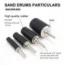 2Long Sanding Drums and Sleeves Set with 1/4Shank for Drill or Drill Press, Sanding Drum Kit for Sanding Smoothing Shaping Polishing Fiberglass Wood Metals, 60,80,120 Grit-16pack