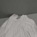 Rooscier Women's Mock Neck Cloak Sleeve Pleated Keyhole Back Flowy Party Midi Dress (White, L)
