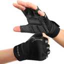 Workout Gloves with Wrist Wrap Support, Weight Lifting Gloves with Full Palm Protection & Extra Grip for Men Women Gym Exercise, Fitness, Weightlifting, Pull ups (Small, Aron Black)