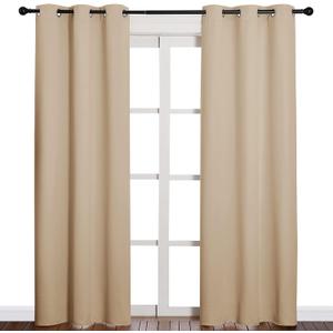 NICETOWN Thermal Insulated Eyelet Top Room Darkening Panels/Curtains/Drapes for Bedroom (2 Panels, W42 x L84 inches, Biscotti Beige)