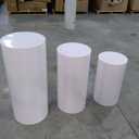 HAISIWLKJ 3PCS Cylinder Pedestal Stands for Parties, White Metal Round Cylinder Plinths Dessert Table Display Pillars for Birthday Wedding Bridal Baby Shower Party Decorations(Large)