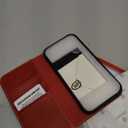 SHIELDON Case for iPhone 16 5G 2024, Genuine Leather Foldable Wallet Case Magnetic Closure Kickstand RFID Blocking Card Holder ShockAbsorbent Phone Cover Compatible with iPhone 16 6.1"  Retro Red