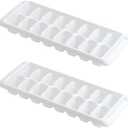 Ice Tray Easy Release White Ice Cube Trays, 16 Cube (Pack of 2) (2867-WHT-2)