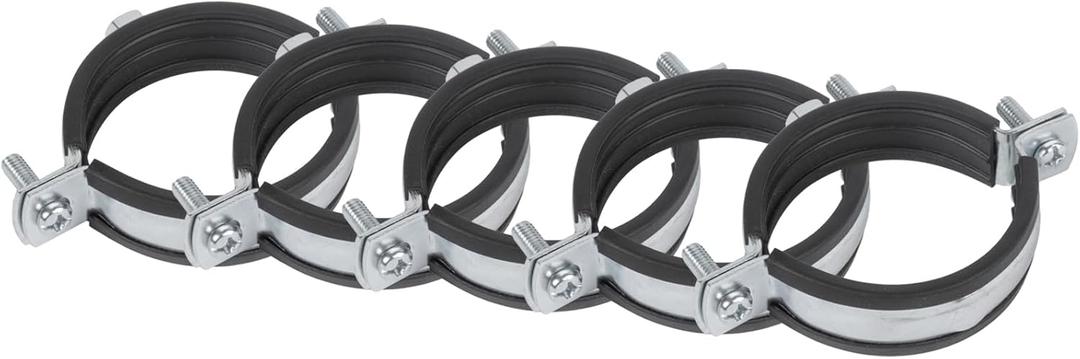 Repa Market 2" Inch Pack of 5 Adjustable Split Ring Pipe Hanger Clamp  Heavy-Duty Pipe Bracket Support  Adjustable Clamps for Plumbing & HVAC  Screw Clamps Fit Copper, PVC, Steel Pipes