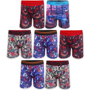 Spiderman Boys' Boxer Brief Multipacks with Multiple Print Choices (7-pack Athletic Boxer Brief_spiderverse, Size 4)