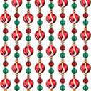 Berlune 16 Feet Christmas Ball Bead Garland Decor for Christmas Tree Party Red White Green Sequin Pearl Candy Beaded Ball Xmas Ornament Hanging Wreaths for Holiday Party Fireplace Fence Home Decor