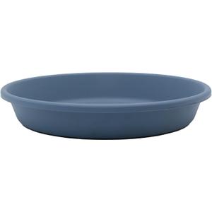 The HC Companies Flower Pot Saucers - Plastic Plant Saucer for Outdoors & Indoors - Traditional Design Plant Pot Trays for Water Drainage - Durable & Stylish Round Plant Tray (16-inch Slate Blue)