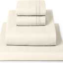 Mellanni Queen Sheets Set - 4 PC Iconic Collection Bedding - Hotel Luxury, Extra Soft, Cooling Bed Sheets - Wrinkle, Fade, Stain Resistant (Queen, Golden Ivory)