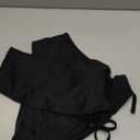 Pink Queen Women's Removable Strap Pad High Waisted Ribbed Bikini Black Size M
