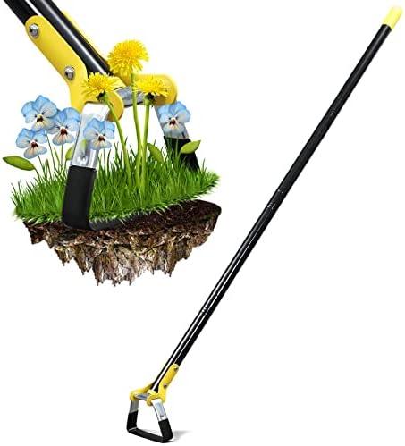 Bird Twig Stirrup Hoe Garden Tool - Hula Weeding Hoe for Gardening Long Handle Heavy Duty - 30 to 54 Inch Scuffle Hand Weed Hoe, Action Hoe for Easy Weeding