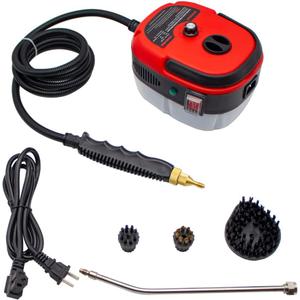 High Pressure Steam Cleaner for Home Kitchen Carpet Sofa Commercial Car Portable 2500W Powerful Cleaning Machine 3BAR 110V (Red)