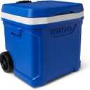 Igloo Cooler with Wheels, Profile II 28 Qt Hard Sided Ice Chest - Portable Insulated Container with Leak-Proof Design for Outdoor Use